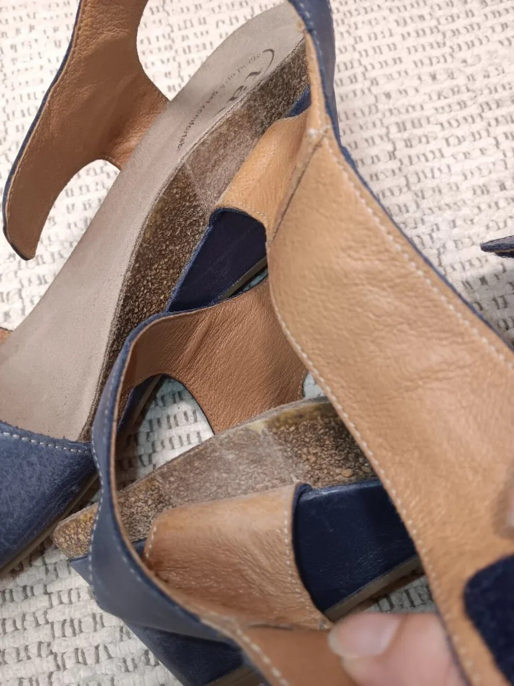 Taos Women’s 'Reason' Dark Blue Leather Adjustable Wedge Sandals 42 EU / 11 US